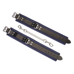 LIEBE SEELE Cerulean Dominion: Blue Leather Ankle Cuffs