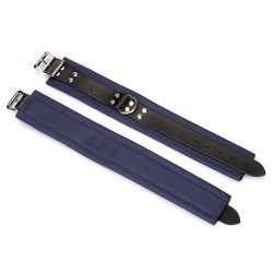 LIEBE SEELE Cerulean Dominion: Blue Leather Ankle Cuffs