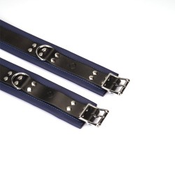 LIEBE SEELE Cerulean Dominion: Blue Leather Ankle Cuffs