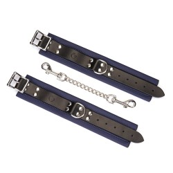LIEBE SEELE Cerulean Dominion: Blue Leather Handcuffs