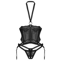 OBSESSIVE Alliane Korsett & Crotchless Thong Schwarz