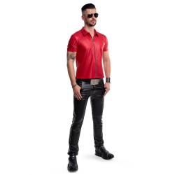 REGNES FETISH PLANET Polo Shirt mit Reissverschluss Rot