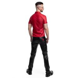 REGNES FETISH PLANET Polo Shirt mit Reissverschluss Rot