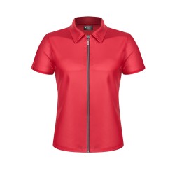 REGNES FETISH PLANET Polo Shirt mit Reissverschluss Rot