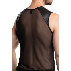 REGNES FETISH PLANET Ärmelloses Mesh T-Shirt Schwarz