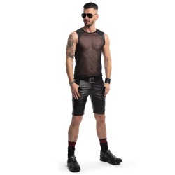 REGNES FETISH PLANET Ärmelloses Mesh T-Shirt Schwarz