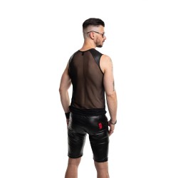 REGNES FETISH PLANET Ärmelloses Mesh T-Shirt Schwarz
