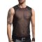 REGNES FETISH PLANET Ärmelloses Mesh T-Shirt Schwarz