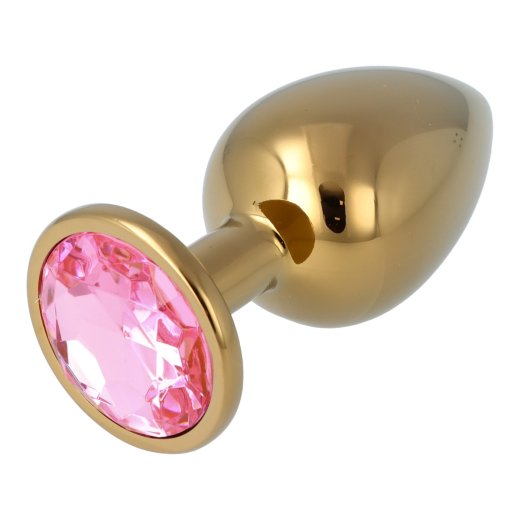 P&L Anal-Plug mit Ziersteinbasis aus Aluminium Large Gold/Rosé