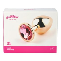 P&L Anal-Plug mit Ziersteinbasis aus Aluminium Large Gold/Rosé