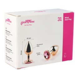 P&L Anal-Plug mit Ziersteinbasis aus Aluminium Large Gold/Rosé