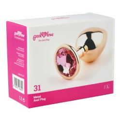 P&L Anal-Plug mit Ziersteinbasis aus Aluminium Large Gold/Rosé