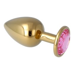 P&L Anal-Plug mit Ziersteinbasis aus Aluminium Large Gold/Rosé