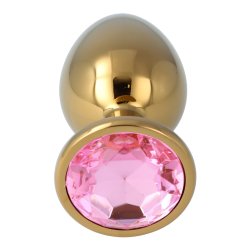 P&L Anal-Plug mit Ziersteinbasis aus Aluminium Large Gold/Rosé