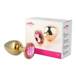 P&L Anal-Plug mit Ziersteinbasis aus Aluminium Large Gold/Rosé