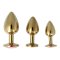 P&L Anal-Plugs mit Ziersteinbasis 3er-Set aus Aluminium Gold/Rosé