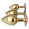 P&L Anal-Plugs mit Ziersteinbasis 3er-Set aus Aluminium Gold/Rosé