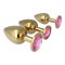 P&L Anal-Plugs mit Ziersteinbasis 3er-Set aus Aluminium Gold/Rosé