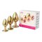 P&L Anal-Plugs mit Ziersteinbasis 3er-Set aus Aluminium Gold/Rosé
