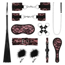 BEDROOM FANTASIES Bound by Lace BDSM Set 9-teilig Pink/ Schwarz