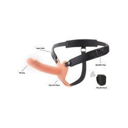 HIDDEN DESIRE Inferno Hollow Vibrating Penis Strap-On 16cm Beige