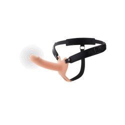 HIDDEN DESIRE Inferno Hollow Vibrating Penis Strap-On 16cm Beige