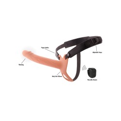 HIDDEN DESIRE Inferno Hollow Vibrating Penis Strap-On 20cm Beige
