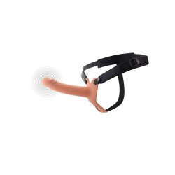 HIDDEN DESIRE Inferno Hollow Vibrating Penis Strap-On 18cm Beige