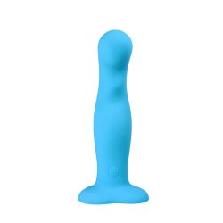 VIRGITE Dildo "Lovely" mit Vibration & Fernbedienung aus Silikon Blau