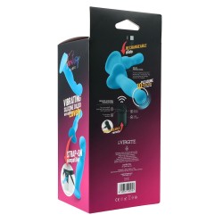 VIRGITE Dildo "Lovely" mit Vibration & Fernbedienung aus Silikon Blau