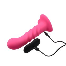 VIRGITE Dildo "Pinky" mit Vibration & Fernbedienung aus Silikon Pink