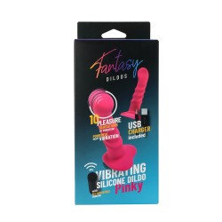 VIRGITE Dildo "Pinky" mit Vibration & Fernbedienung aus Silikon Pink
