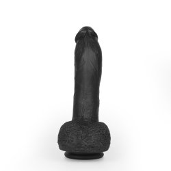 ZENN Super Soft Realistic Dick 22 cm mit Stossbewegung, Vibration & Wärmefunktion Schwarz