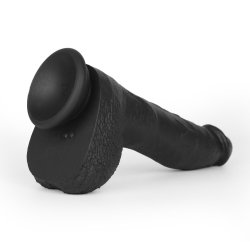 ZENN Super Soft Realistic Dick 22 cm mit Stossbewegung, Vibration & Wärmefunktion Schwarz