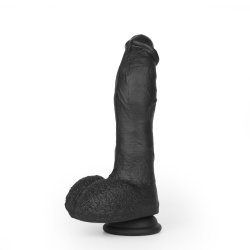 ZENN Super Soft Realistic Dick 22 cm mit Stossbewegung, Vibration & Wärmefunktion Schwarz