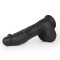 ZENN Super Soft Realistic Dick 22 cm mit Stossbewegung, Vibration & Wärmefunktion Schwarz