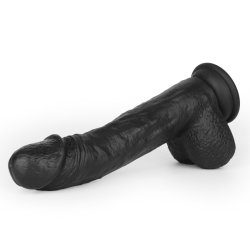ZENN Super Soft Realistic Dick 22,2 cm mit Stossbewegung, Vibration & Wärmefunktion Schwarz