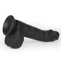 ZENN Super Soft Realistic Dick 22,2 cm mit Stossbewegung, Vibration & Wärmefunktion Schwarz