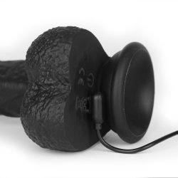 ZENN Super Soft Realistic Dick 22,2 cm mit Stossbewegung, Vibration & Wärmefunktion Schwarz