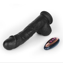ZENN Super Soft Realistic Dick 22,2 cm mit Stossbewegung, Vibration & Wärmefunktion Schwarz