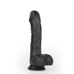 ZENN Super Soft Realistic Dick 22,2 cm mit Stossbewegung, Vibration & Wärmefunktion Schwarz