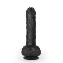 ZENN Super Soft Realistic Dick 22,2 cm mit Stossbewegung, Vibration & Wärmefunktion Schwarz