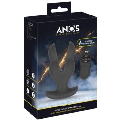 ANOS Power Expander Anal-Plug mit Vibration, Elektro-Stimulation & Fernbedienung Schwarz