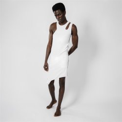 W010609 Tank Top-Kleid Unisex Weiss