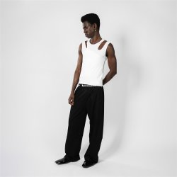 W010609 Tank Top-Kleid Unisex Weiss