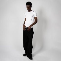 W010609 Ribbed T-Shirt Unisex Weiss