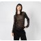 W010609 Mesh-Shirt Langarm Unisex Schwarz