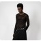 W010609 Mesh-Shirt Langarm Unisex Schwarz