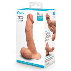 B-VIBE Slipskin Girthy Curvy Dildo Ø 4.2 cm x 20 cm Mocca