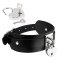 KINKY DIVA Halsband mit Herzschloss One Size Schwarz/Silber